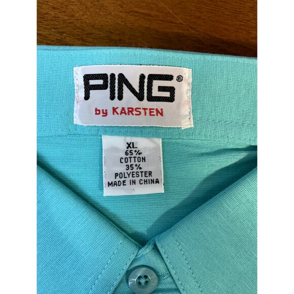 Ping by Karsten Vintage Teal 4-Button Polo Size XL New with Tags in Bag
